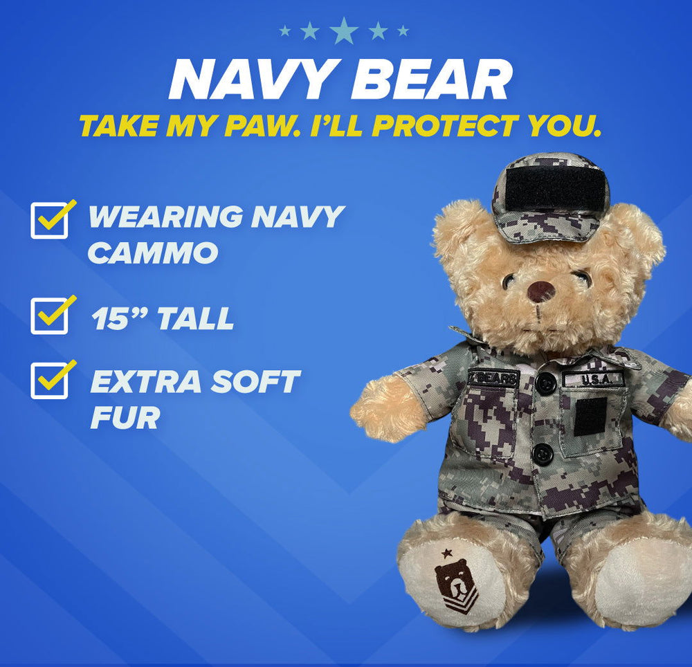 Sailor Sleeptight - Navy Teddy Bear Cammo - ZZZ BEARS -