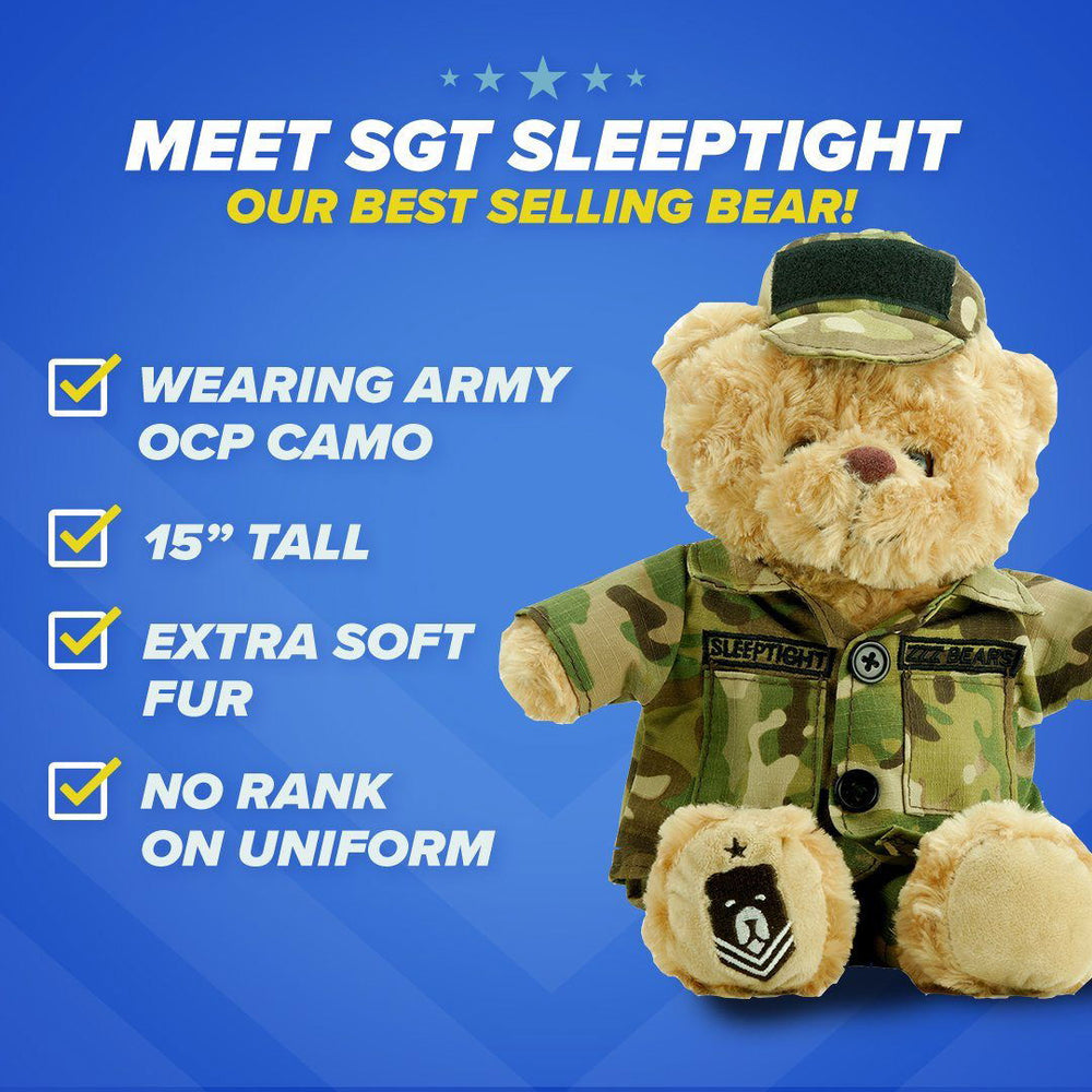 Sgt. Sleeptight -  Army Teddy Bear - ZZZ BEARS -