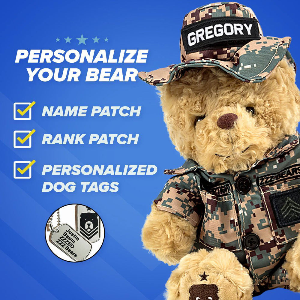 Sgt. Sleeptight - Marine Teddy Bear Camouflage - ZZZ BEARS -