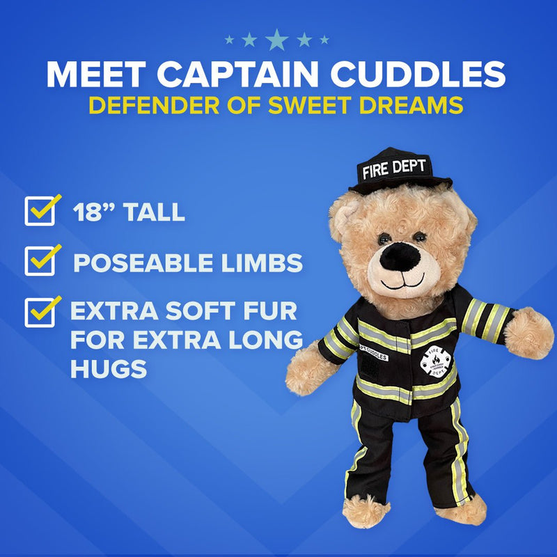 Capt Cuddles Fireman Bear with Storybook & Sleep System - ZZZ BEARS