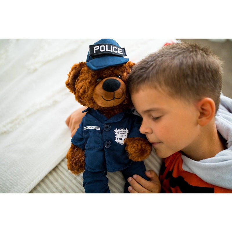 Sgt Sleeptight Police Teddy Bear with Storybook & Sleep System - ZZZ BEARS