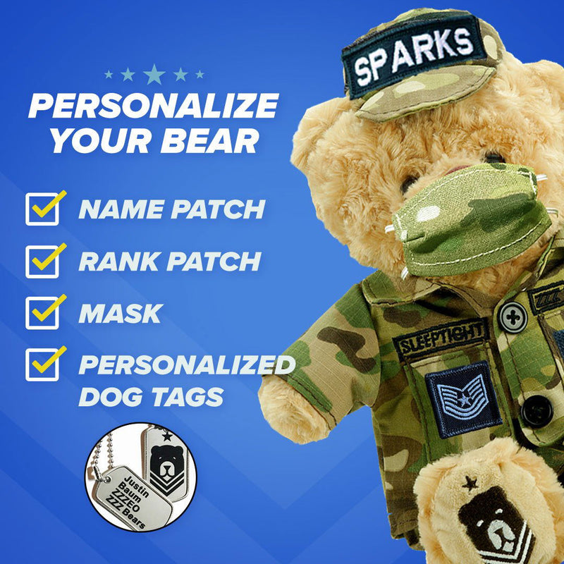 Airman Sleeptight - Air Force Teddy Bear with Storybook & Sleep System - ZZZ BEARS - 