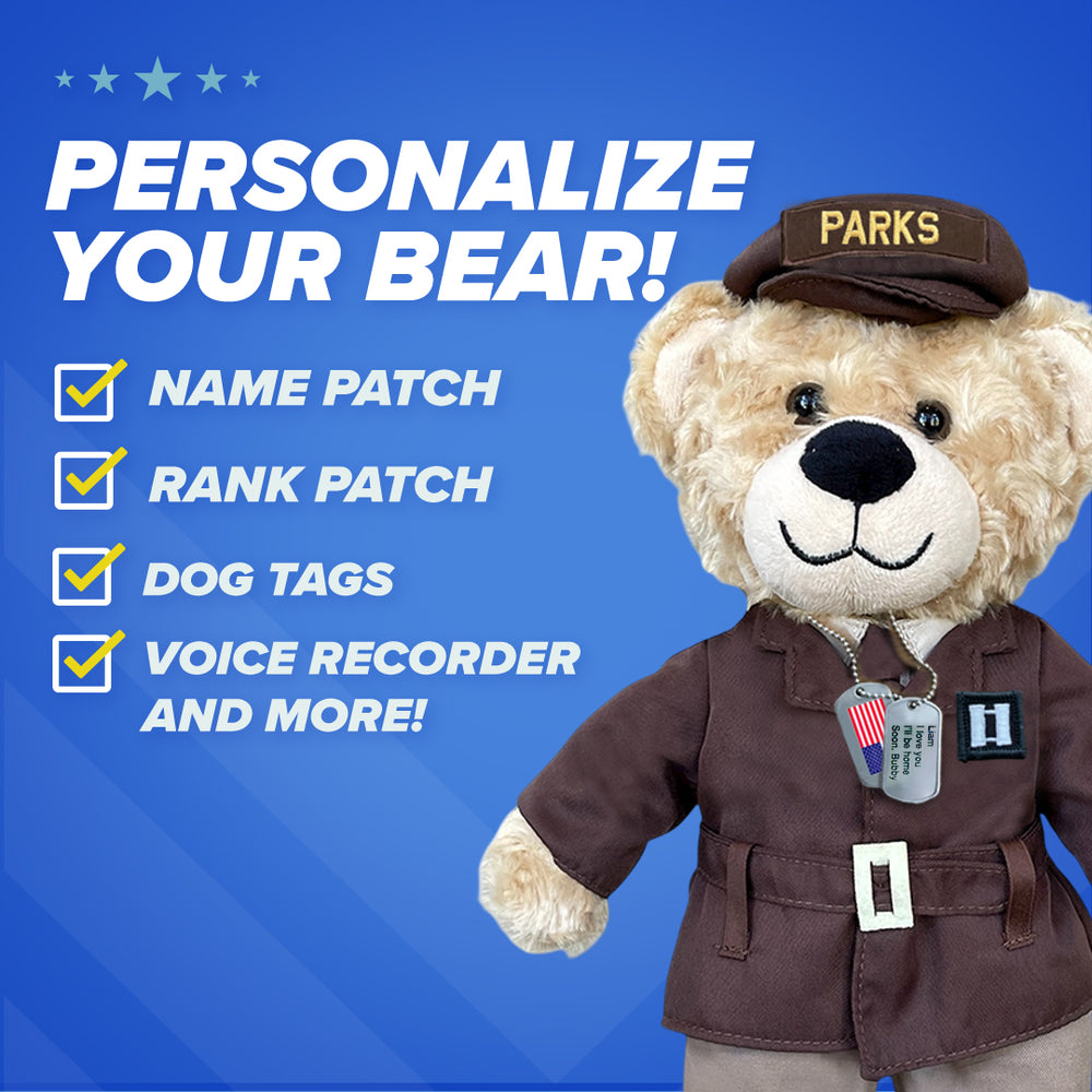 Army Teddy Bear in Officer Uniform
