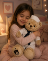 Navy Teddy Bear Personalized Bundle - White