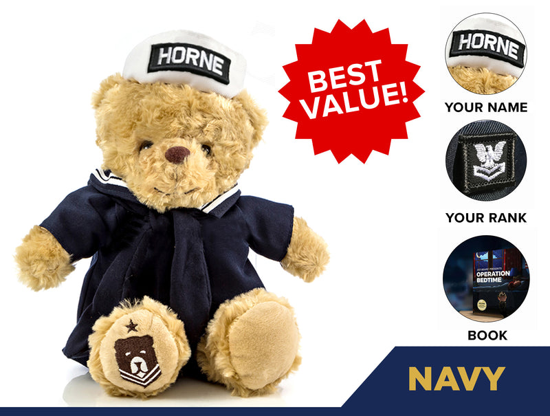 Navy Teddy Bear Personalized Bundle