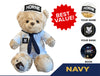 Navy Teddy Bear Personalized Bundle - White