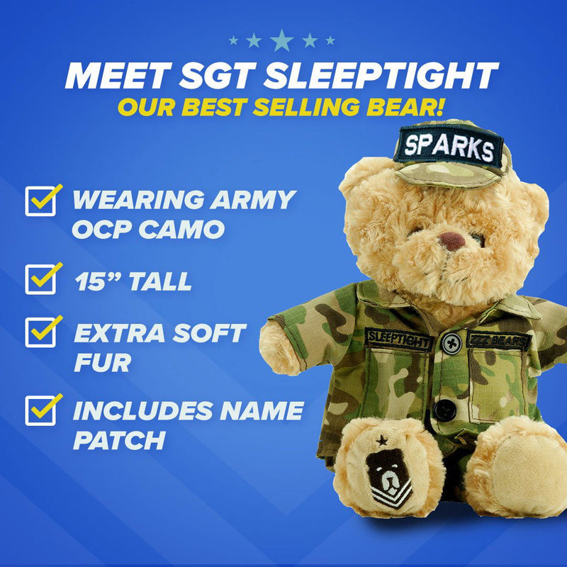 Personalized Army Teddy Bear - ZZZ BEARS - 