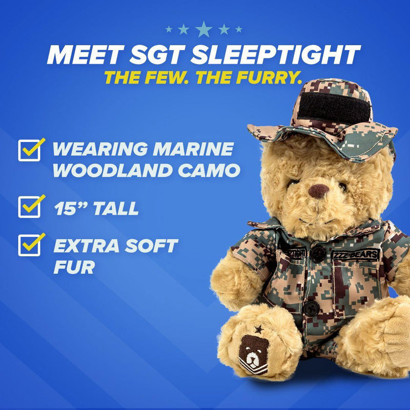 Sgt. Sleeptight - Marine Teddy Bear Camouflage - ZZZ BEARS - 