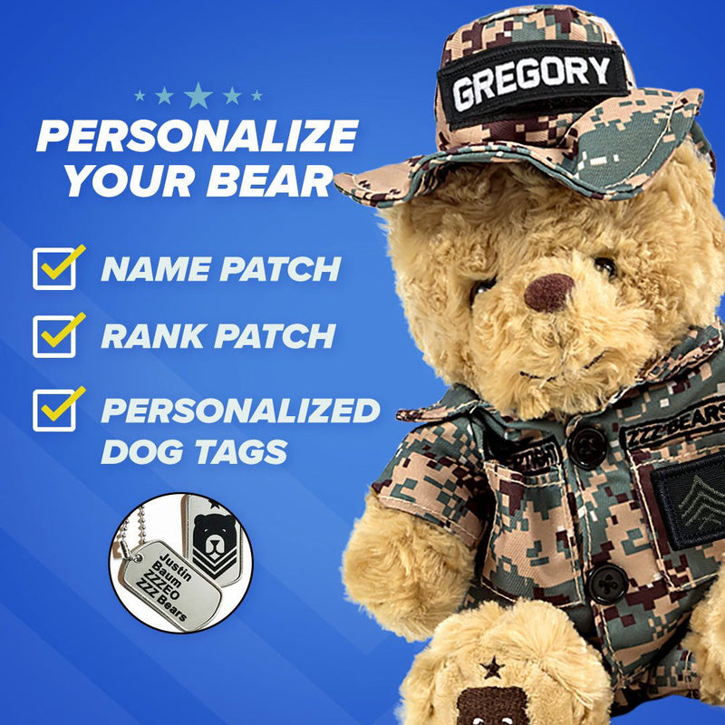 Sgt. Sleeptight - Marine Teddy Bear Camouflage - ZZZ BEARS - 