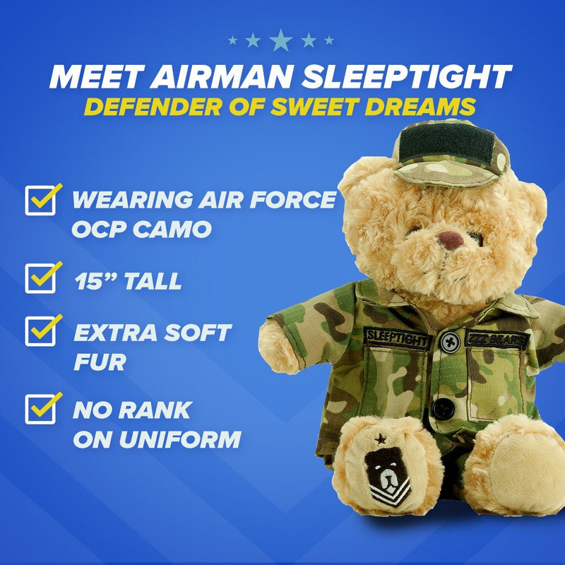 Airman Sleeptight - Air Force Teddy Bear - ZZZ BEARS