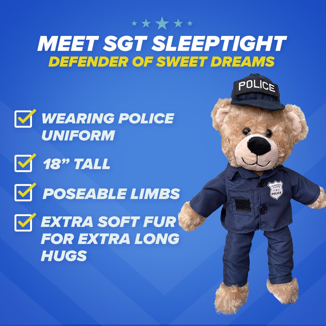 Sgt Sleeptight Police Teddy Bear - ZZZ BEARS